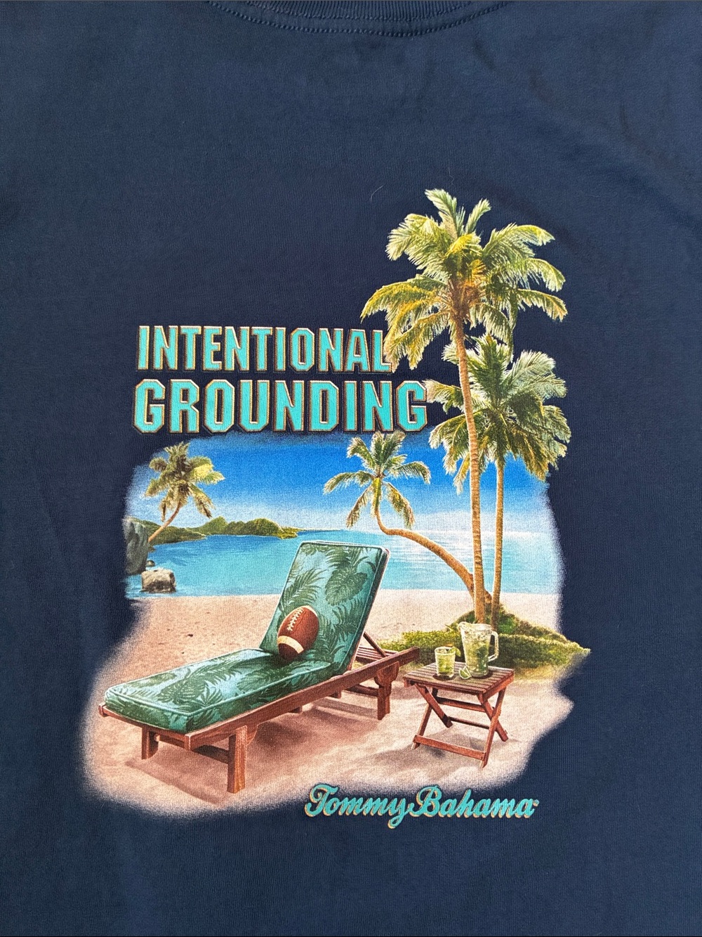 Tommy Bahama Men’s XXL Navy Tee with Tropical Palm Graphic